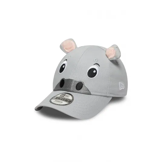 New Era, Sapca din bumbac cu urechi, pentru baseball, Alb, Negru, Gri deschis, 50-51 CM