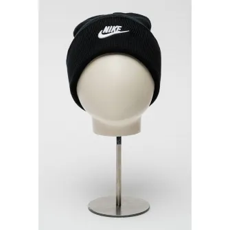 Nike, Caciula unisex cu logo brodat Peak, Alb, Negru, 52-62 CM