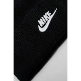 Nike, Caciula unisex cu logo brodat Peak, Alb, Negru, 52-62 CM