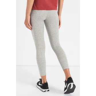Nike, Colanti crop cu talie inalta, Gri melange, XL