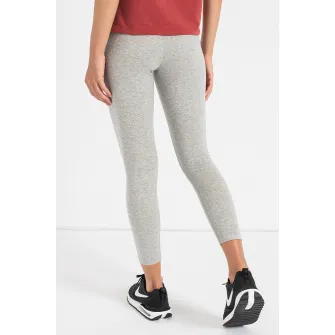 Nike, Colanti crop cu talie inalta, Gri melange, XS