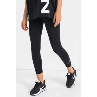 Nike, Colanti crop cu talie inalta, Negru, S