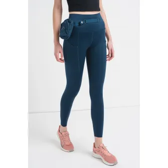 Nike, Colanti crop cu tehnologie Dri Fit pentru alergare Trailg, Bleumarin, S