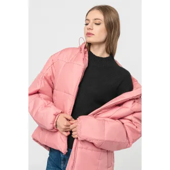 NIKE, Geaca cu aspect matlasat, Roz pal, 2XL