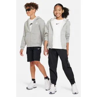 Nike, Hanorac cu fermoar Club, Gri melange, 122-128 CM