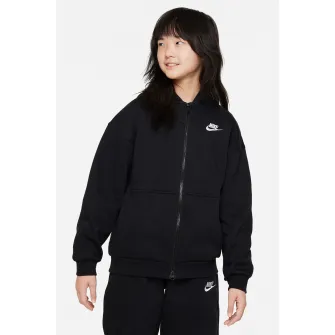 Nike, Hanorac cu fermoar si buzunare laterale, Negru, 122-128 CM