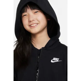 Nike, Hanorac cu fermoar si buzunare laterale, Negru, 122-128 CM