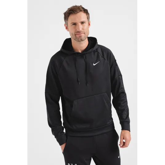 Nike, Hanorac cu maneci raglan, pentru fitness Therma, Negru, 2XL