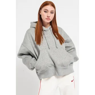 Nike, Hanorac lejer cu buzunar kangaroo Phoenix, Gri melange, XL