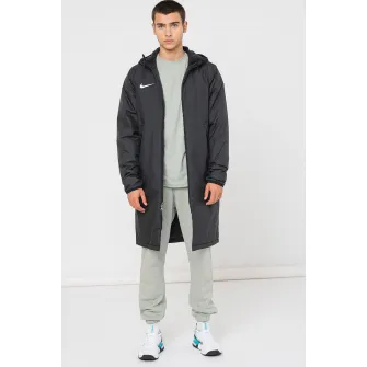 Nike, Jacheta lunga cu gluga, pentru fotbal, Negru, Alb, XL