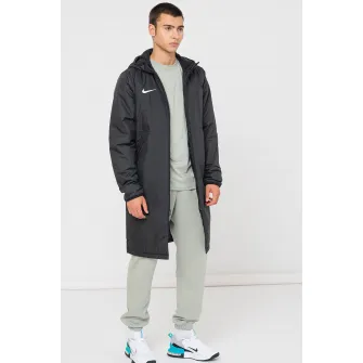 Nike, Jacheta lunga cu gluga, pentru fotbal, Negru, Alb, XL