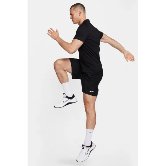 Nike, Pantaloni scurti cu talie medie si snur pentru baseball, Negru, XL