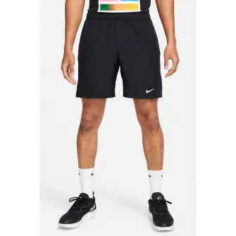 Nike, Pantaloni scurti cu tehnologie Dri Fit pentru tenis Court Victory, Alb, Negru stins, 2XL