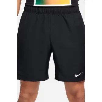 Nike, Pantaloni scurti cu tehnologie Dri Fit pentru tenis Court Victory, Alb, Negru stins, 2XL