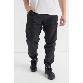 Nike, Pantaloni sport cu slituri cu fermoar la glezna Windrunner, Negru, Alb, XL