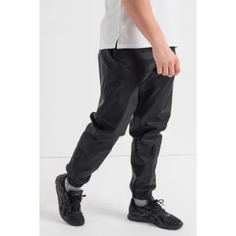 Nike, Pantaloni sport cu slituri cu fermoar la glezna Windrunner, Negru, Alb, XL