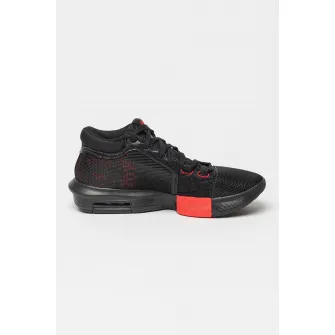 Nike, Pantofi cu amortizare pentru baschet LeBron Witness 8, Rosu, Negru, Alb optic, 7