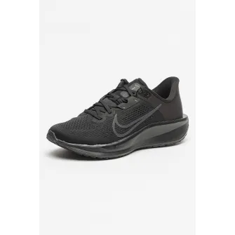 Nike, Pantofi cu detalii logo, pentru alergare Quest, Negru, 7.5