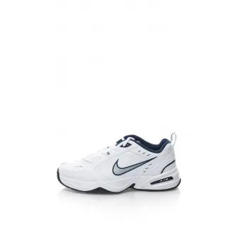 Nike, Pantofi de piele cu logo pentru fitnes Air Monarch IV, Alb, Albastru, 9.5