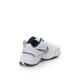 Nike, Pantofi de piele cu logo pentru fitnes Air Monarch IV, Alb, Albastru, 9.5