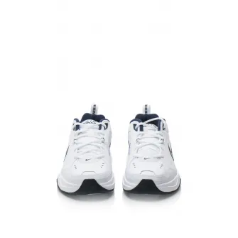 Nike, Pantofi de piele cu logo pentru fitnes Air Monarch IV, Alb, Albastru, 9.5