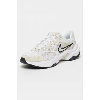 Nike, Pantofi sport cu insertii de piele si piele intoarsa AL8, Alb, Gri cenusiu, 7