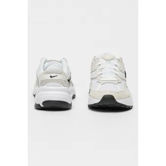 Nike, Pantofi sport cu insertii de piele si piele intoarsa AL8, Alb, Gri cenusiu, 7