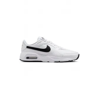 Nike, Pantofi sport de piele cu insertii de plasa Air Max SC, Alb/Negru, 8.5