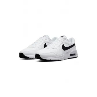 Nike, Pantofi sport de piele cu insertii de plasa Air Max SC, Alb/Negru, 8.5