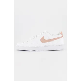 Nike, Pantofi sport de piele ecologica Court Vision Low Next Nature, Alb, Roz, 7