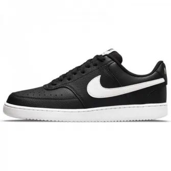 Nike, Pantofi sport de piele ecologica Court Vision Low Next Nature, Negru, Alb optic, 11