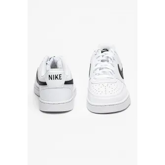 Nike, Pantofi sport de piele ecologica Court Vision Low Next Nature, Negru, Alb, 10