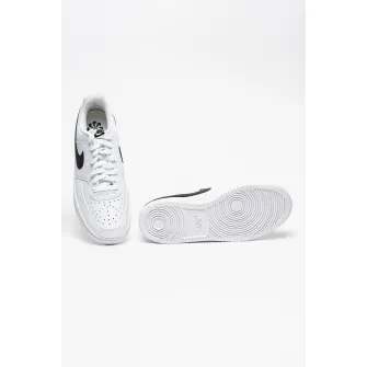 Nike, Pantofi sport de piele ecologica Court Vision Low Next Nature, Negru, Alb, 10