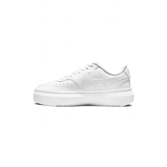 Nike, Pantofi sport de piele si piele ecologica Court Vision Alta, Alb, 8.5