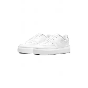 Nike, Pantofi sport de piele si piele ecologica Court Vision Alta, Alb, 7.5