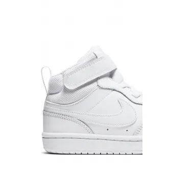 Nike, Pantofi sport din piele si piele ecologica cu detaliu logo Court Borough Mid 2, Alb, 28 EU