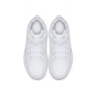 Nike, Pantofi sport din piele si piele ecologica cu detaliu logo Court Borough Mid 2, Alb, 28 EU