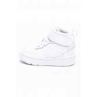Nike, Pantofi sport mid-cut cu garnituri de piele Court Borough, Alb, 26 EU