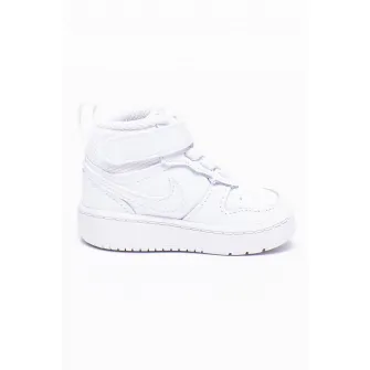 Nike, Pantofi sport mid-cut cu garnituri de piele Court Borough, Alb, 26 EU