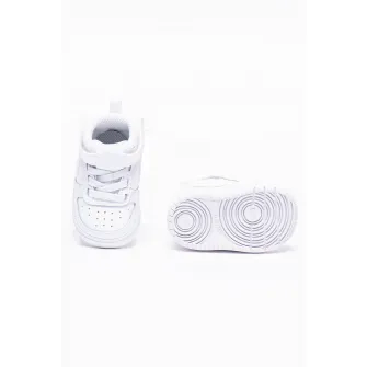 Nike, Pantofi sport mid-cut cu garnituri de piele Court Borough, Alb, 22 EU