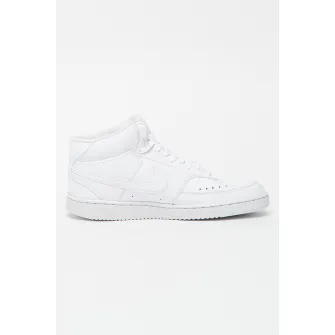 Nike, Pantofi sport mid-high de piele ecologica Court Vision, Alb, 11