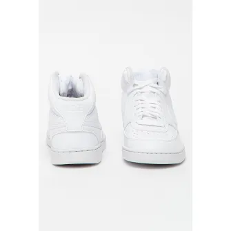 Nike, Pantofi sport mid-high de piele ecologica Court Vision, Alb, 11