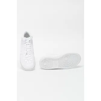 Nike, Pantofi sport mid-high de piele ecologica Court Vision, Alb, 11