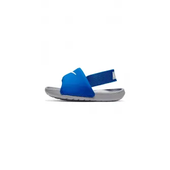 Nike, Sandale slingback cu brant texturat Kawa, Alb, Albastru royal, 21 EU