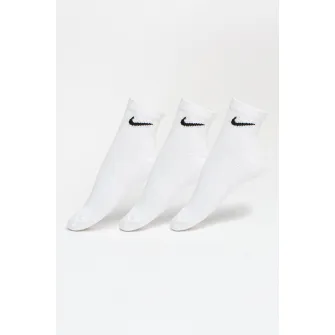 Nike, Set de sosete pana la glezna, cu tehnologie Dri-FIT Everyday Cush - 3 perechi, Alb, S