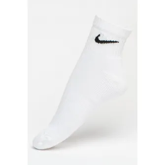 Nike, Set de sosete pana la glezna, cu tehnologie Dri-FIT Everyday Cush - 3 perechi, Alb, S