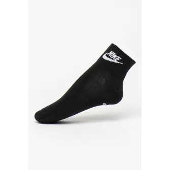 Nike, Set de sosete scurte unisex cu logo Essential - 3 perechi, Negru, S