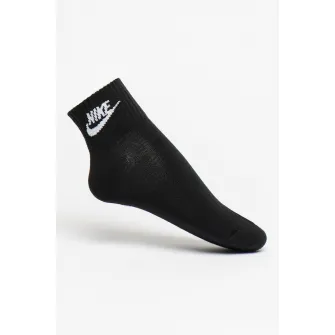 Nike, Set de sosete scurte unisex cu logo Essential - 3 perechi, Negru, S
