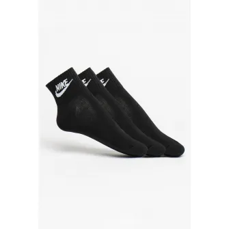 Nike, Set de sosete scurte unisex cu logo Essential - 3 perechi, Negru, S