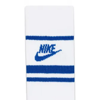 Nike, Set de sosete unisex cu imprimeu logo - 3 perechi, Alb, Albastru royal, S